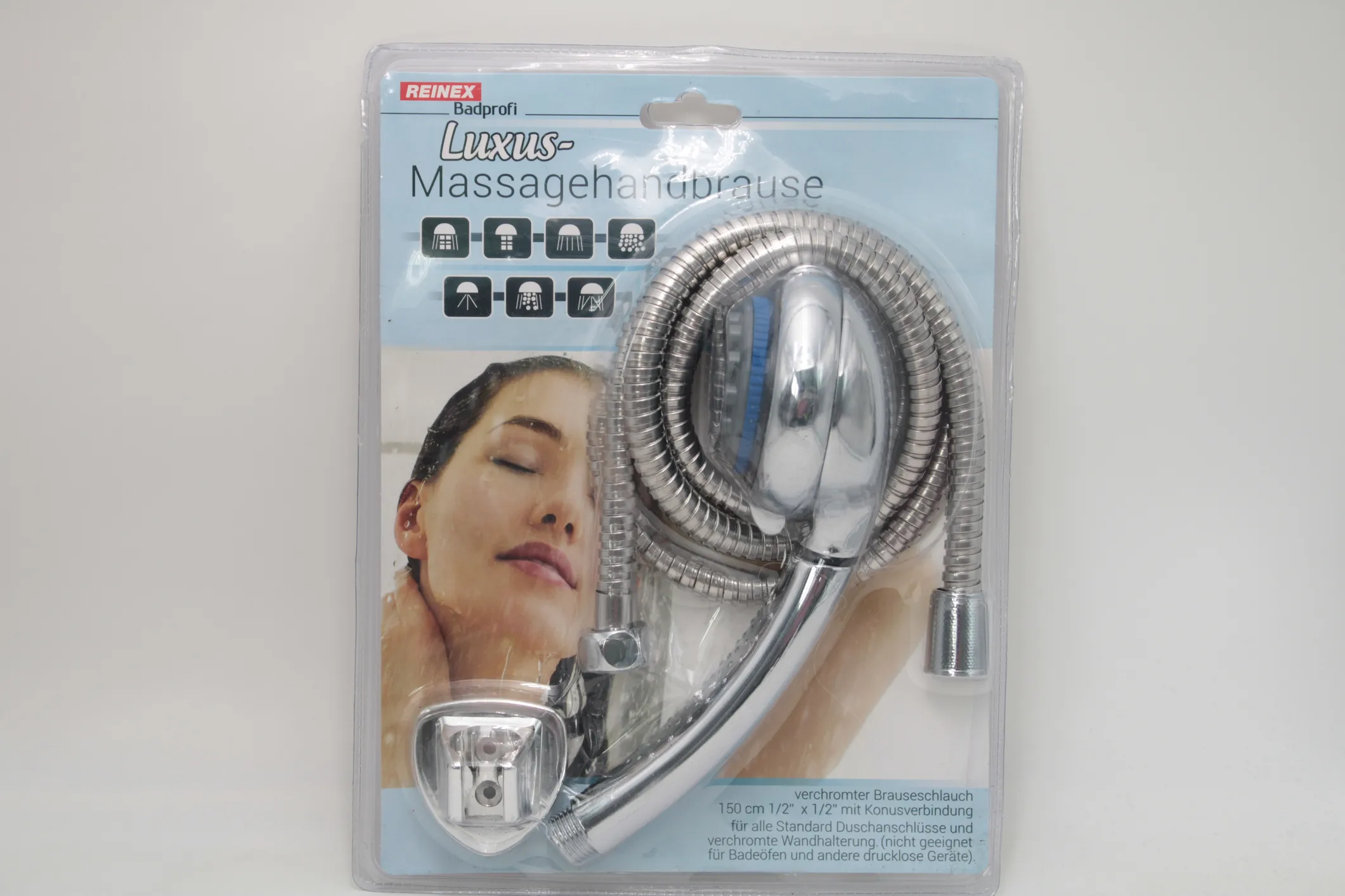 REINEX BADPROFI Luxus Massagehandbrause mit Brauseschlauch