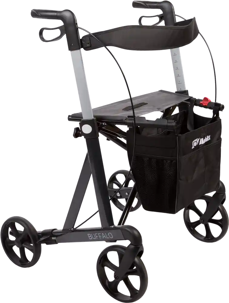Buffalo HD Rollator, anthrazit, Sitzhöhe 55 cm, inkl. Rücken