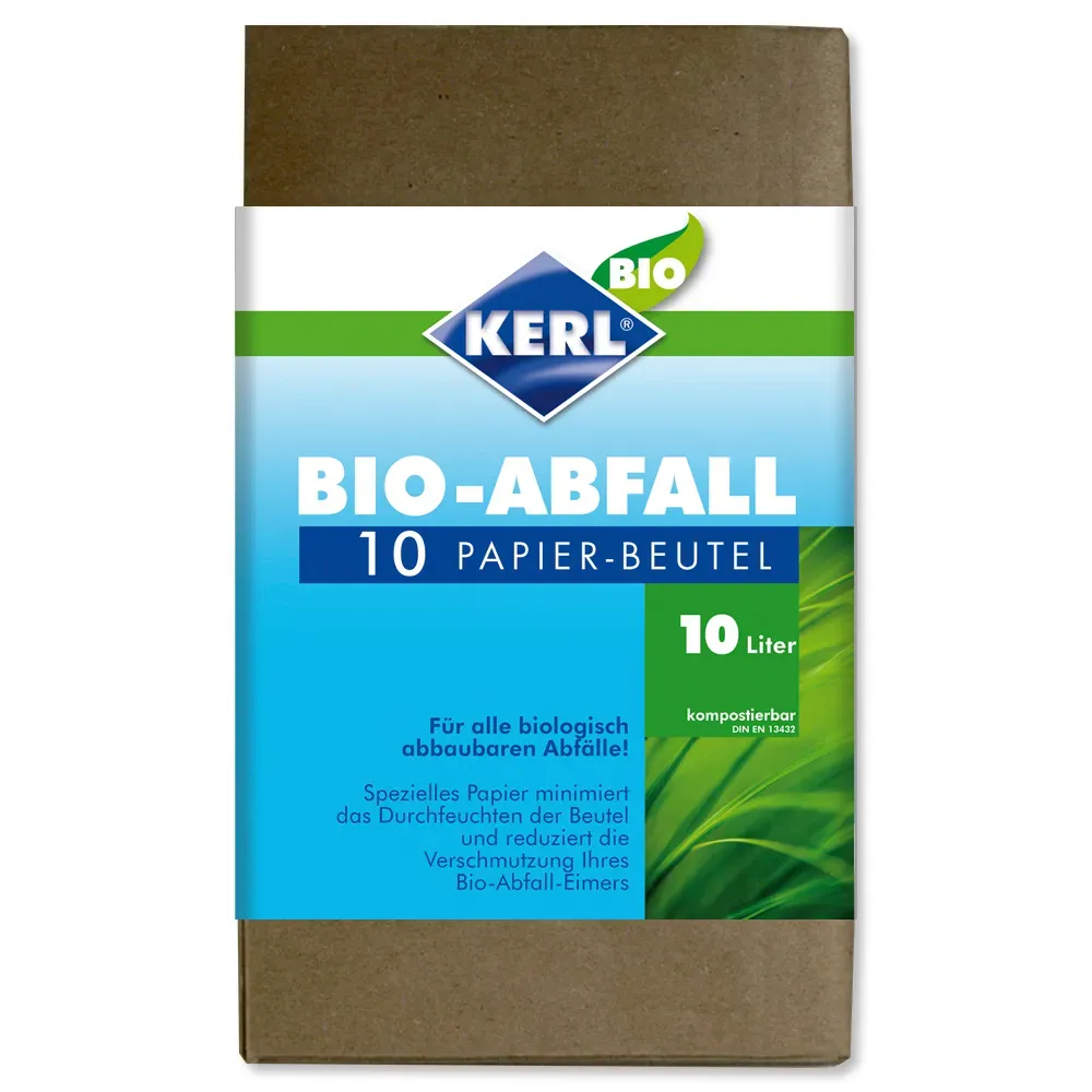 Kerl  Bio-Abfallbeutel, Papier 10 L, 10 Stk. extra nassfest