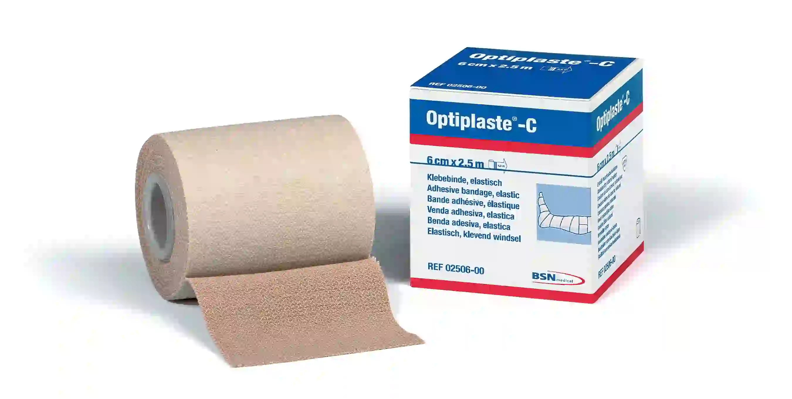 Optiplaste® -C Fixierbinde 2,5 m x 8 cm einzeln in Faltschac