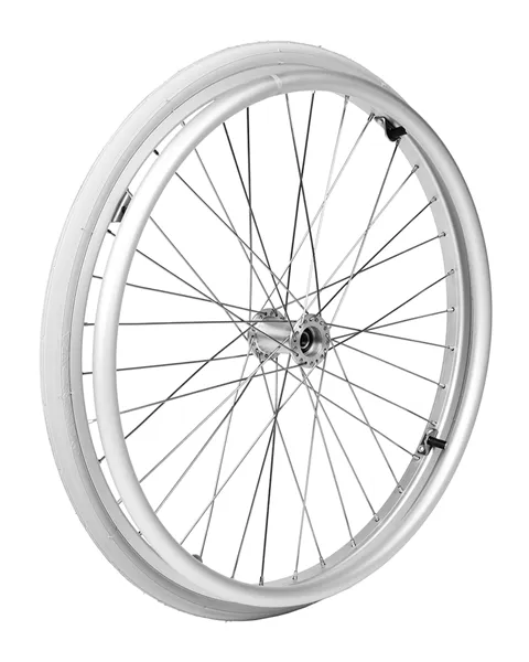 24" Rad, silber ø12 mm Nabe, inkl. 1" PU Bereifung und 6L si