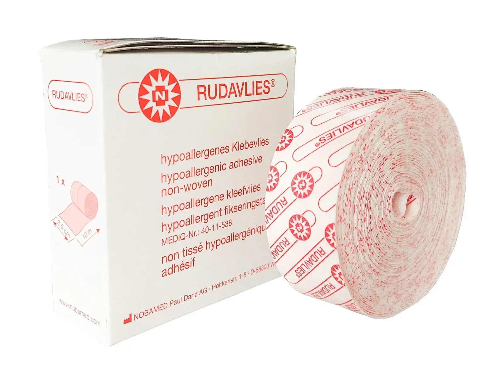 RUDAVLIES hypoallergenes Klebevlies 10 cm x 10 m