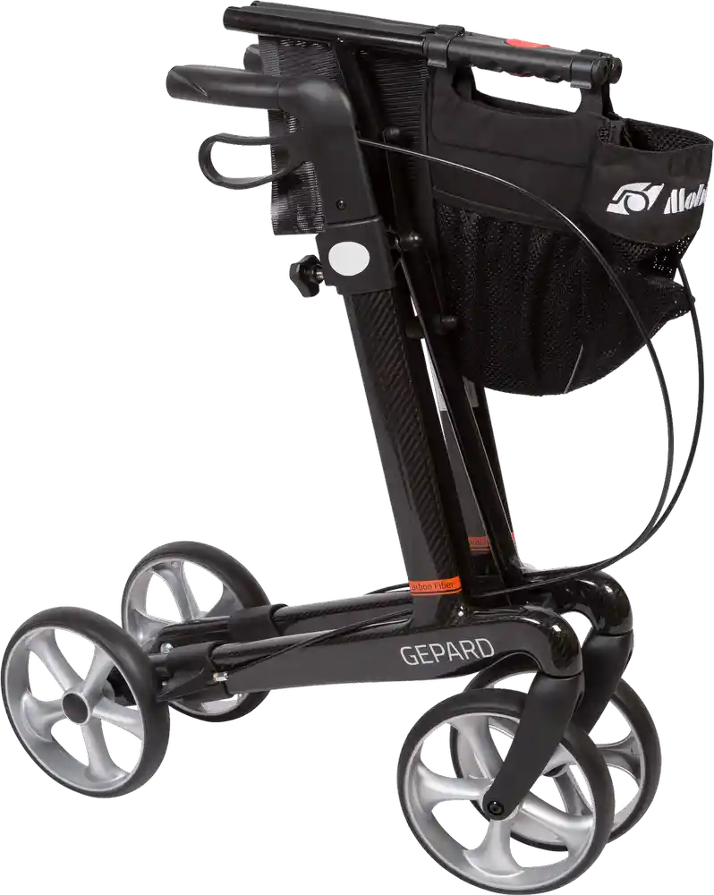 Gepard Rollator, Carbon, lila/schwarz, Sitzhöhe 62 cm, inkl.