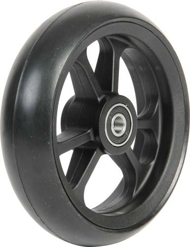 5" Fiberrad schwarz, 125 x 34 mm, schwarze Laufbahn, Nabe ø8
