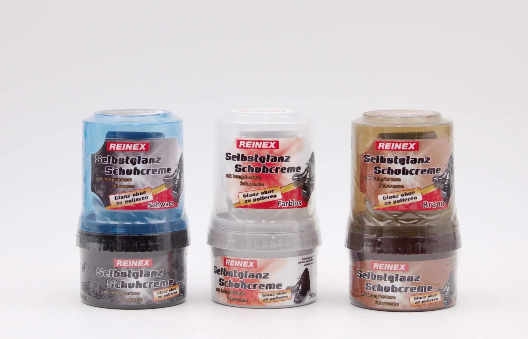 Schuhcreme, selbstglanz 50 ml 3-fach sortiert