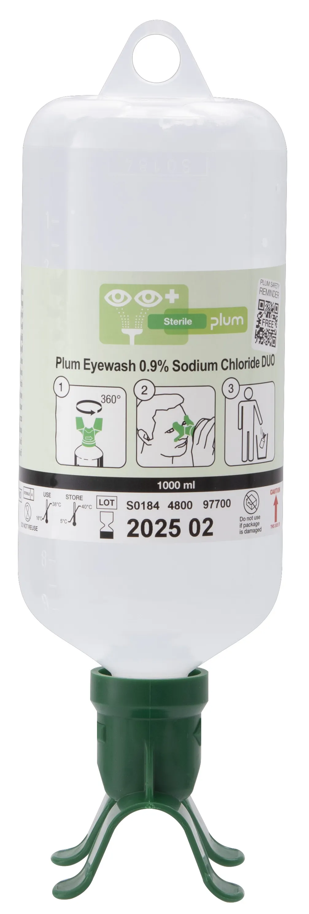 Plum Eyewash 0.9% Sodium Chloride 1000 ml DUO