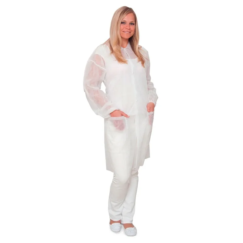 Besucherkittel, weiss, mit Kragen Gr. 5/XXL, 150 x 120 cm