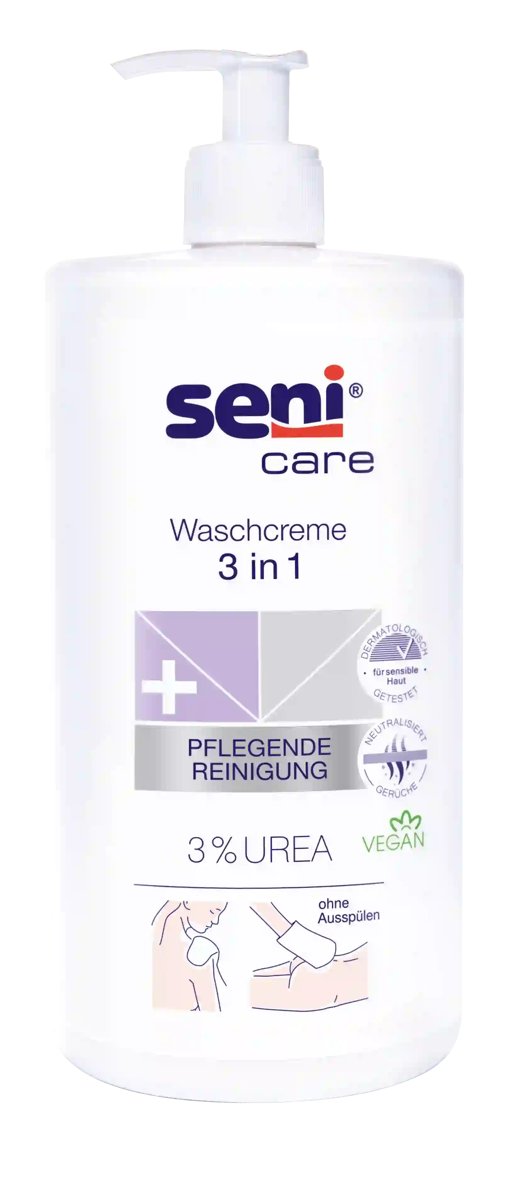 Seni Waschcreme 3 in 1, 3% Urea, 1.000 ml