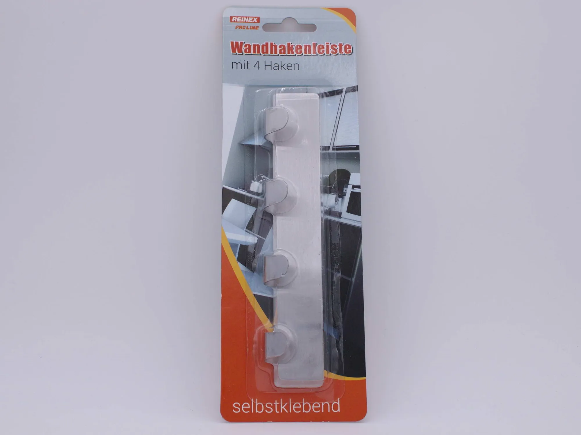 REINEX PROLINE Wandhakenleiste mit 4 Haken, 16 x 3 x 2 cm