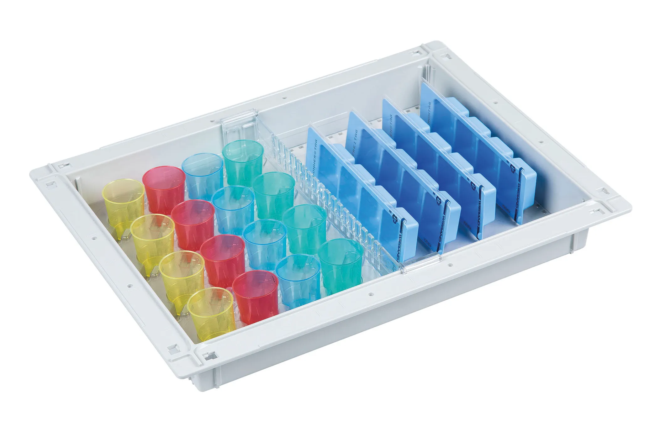 Blistermodul, Einlage für 32 Medibecher / Blisterbeutel