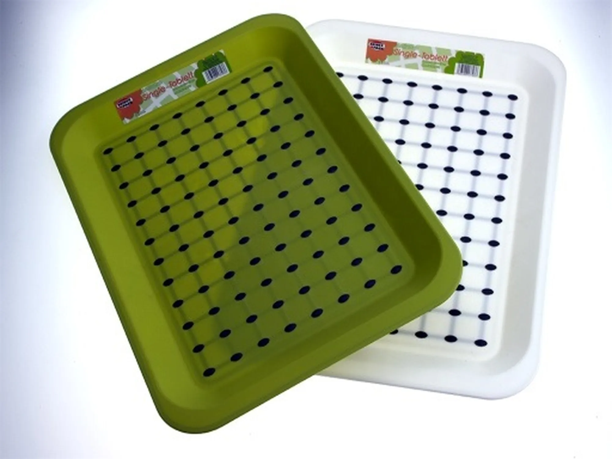 Single Tablett anti-rutsch, weiß/grün-sortiert,  33 x 23 cm