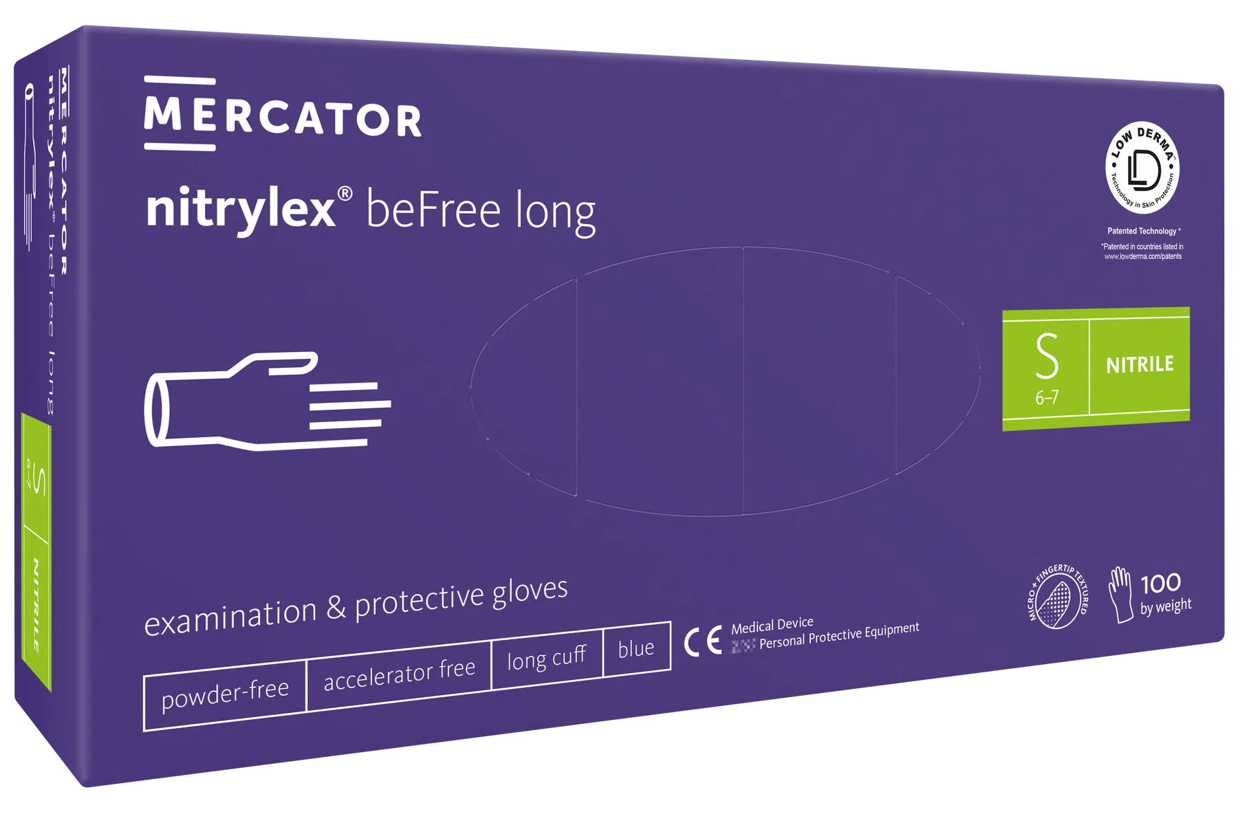 Mercator nitrylex® beFree long Gr. S, 100 St