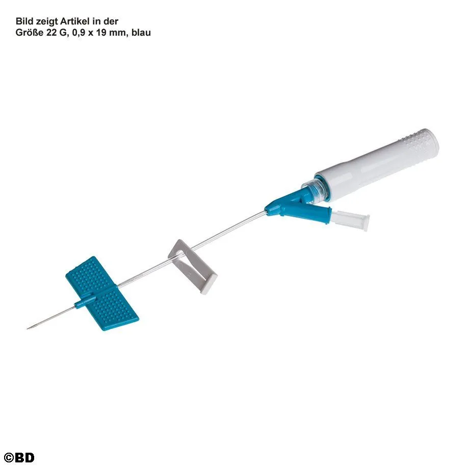 BD Saf-T-Intima Scherheits-VVK 24G19 mm gelb, mit Y-Anschlus