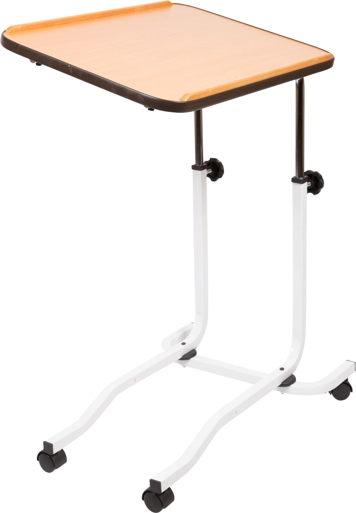 Rollbarer Betttisch, Arbeitsplatte neigbar, Höhenverstellung