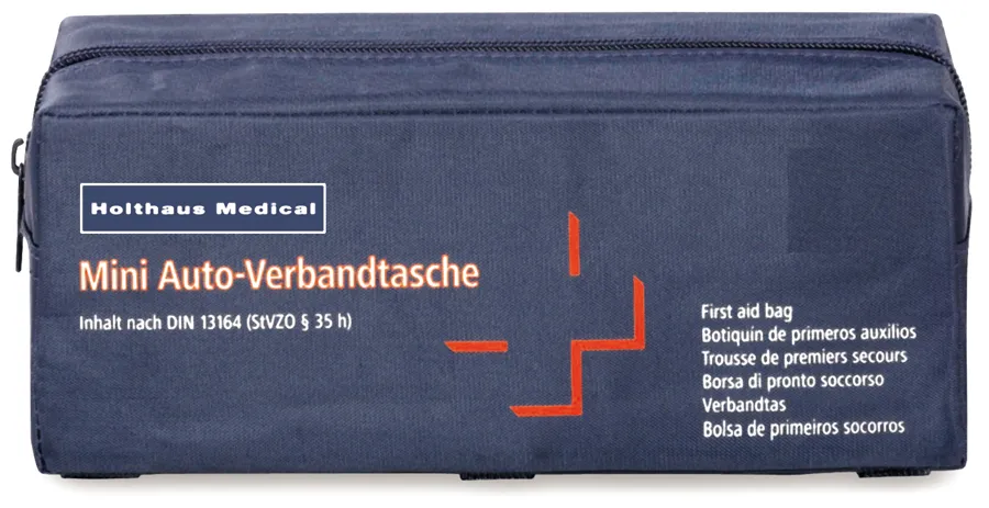 Mini Verbandtasche blau Inhalt nach DIN 13 164