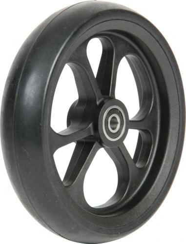 6" Fiberrad schwarz, 150 x 34 mm, schwarze Laufbahn, Nabe ø8