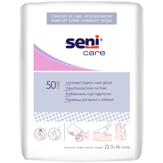 Waschhandschuhe mit Folie a50