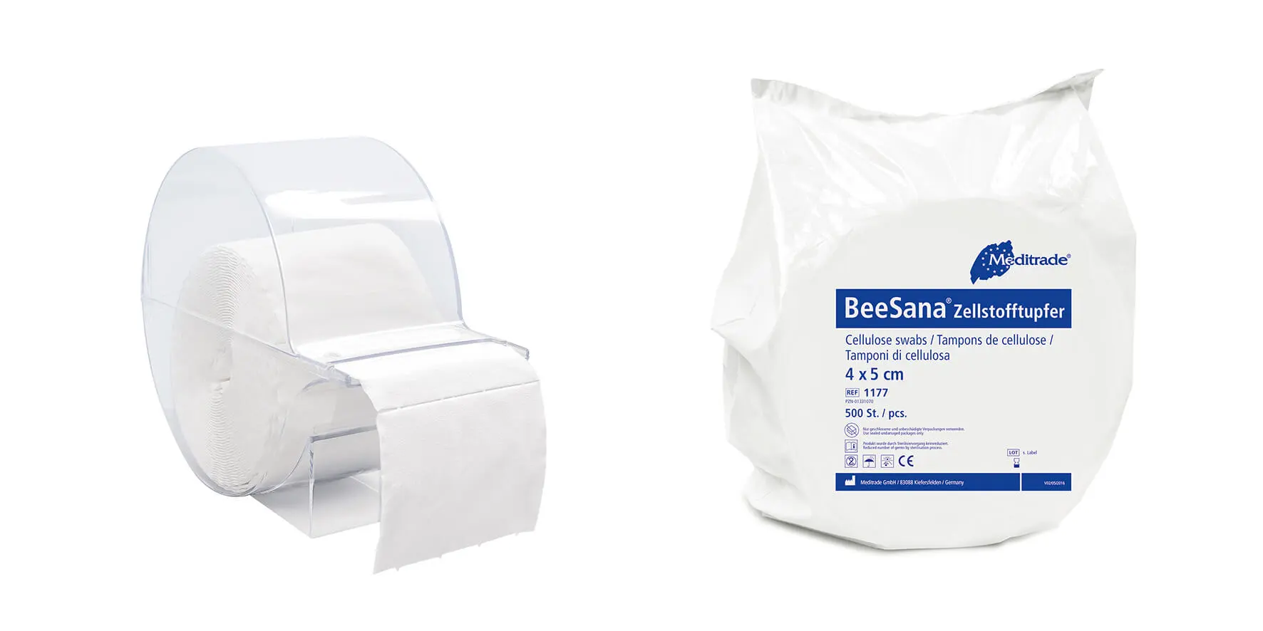 BeeSana® Zellstofftupfer, 4 x 5 cm, sterilisiert
