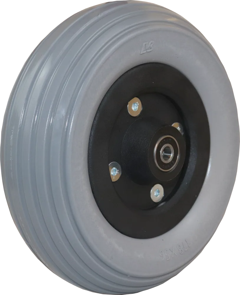 7" Polyurethanrad, 178 x 56 mm, geteilte Felge, gerillt