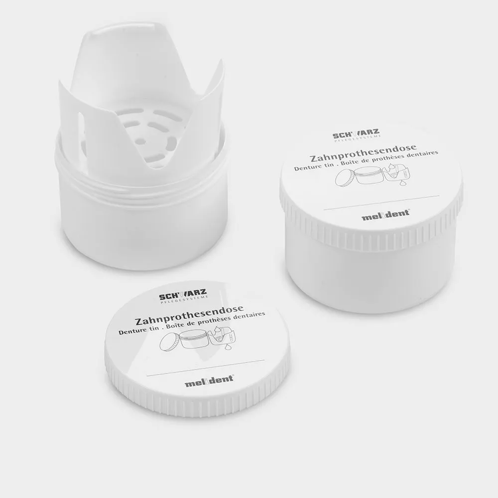 melident Zahnprothesendose weiß mit Schraubdeckel melident Zahnprothesendose weiß mit Schraubdeckel