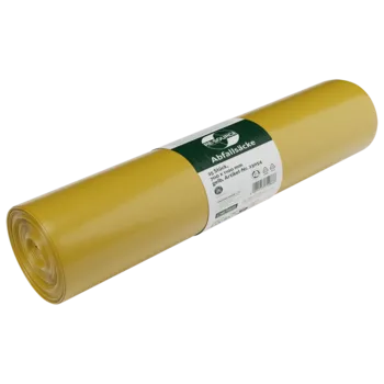 MÜLLSÄCKE, 120 LITER, 700MM X 1100MM, GELB AUS LDPE