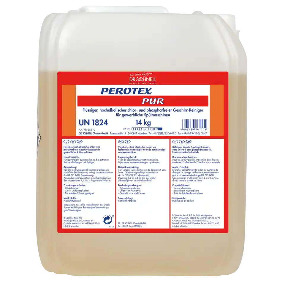 PEROTEX PUR hochalkalischer Geschirrreiniger für niedrige Wa