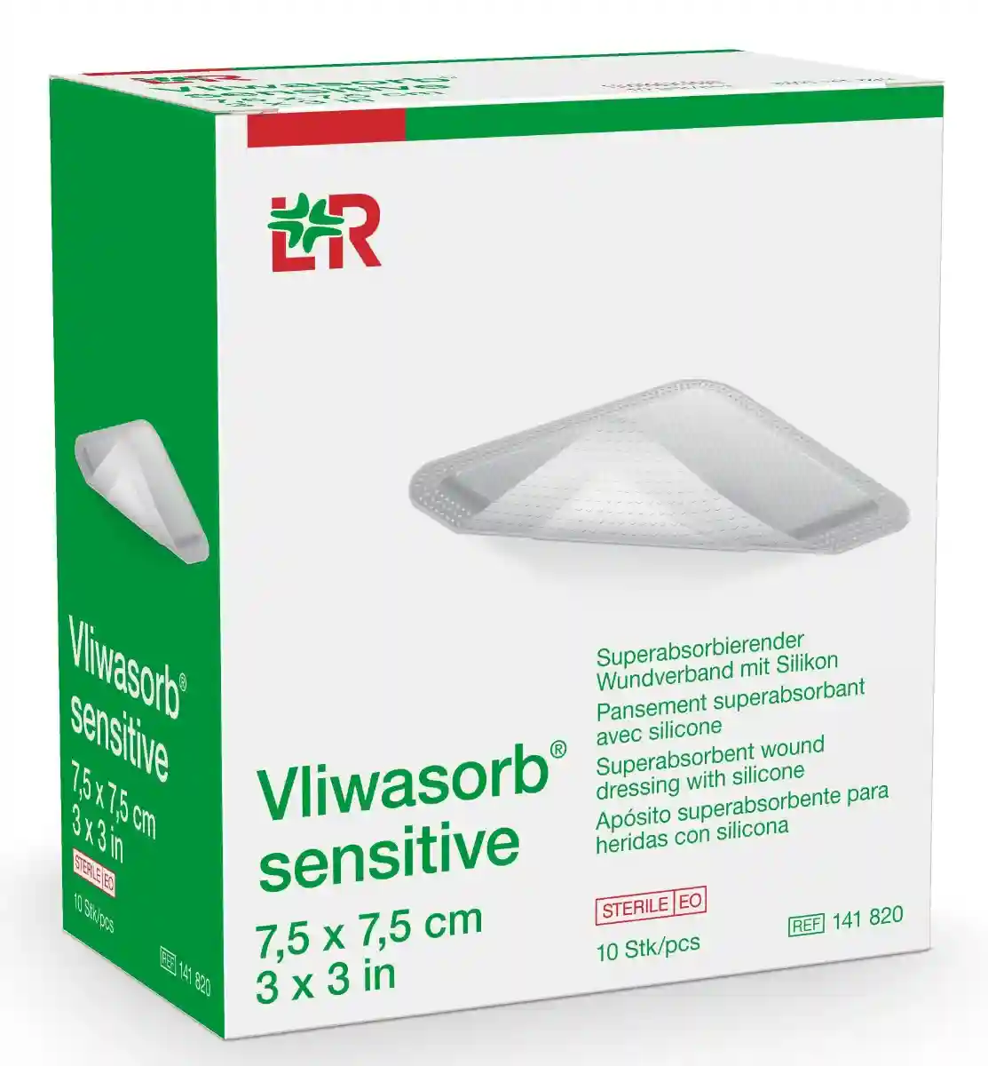 Vliwasorb sensitive superabs. WV Silikon steril