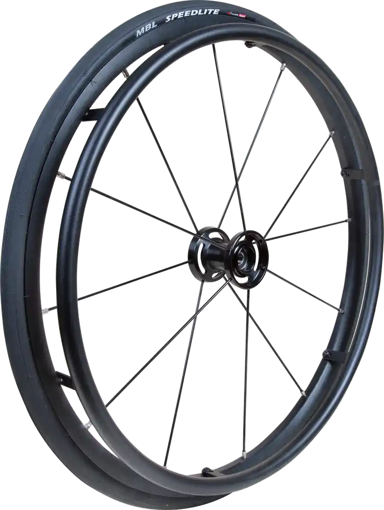 24" Storm Rad, 12 mm Nabe, schwarzer Alu Greifring, schwarze