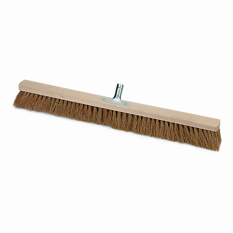 Saalbesen Natur-Kokos mit Metallstielhalter