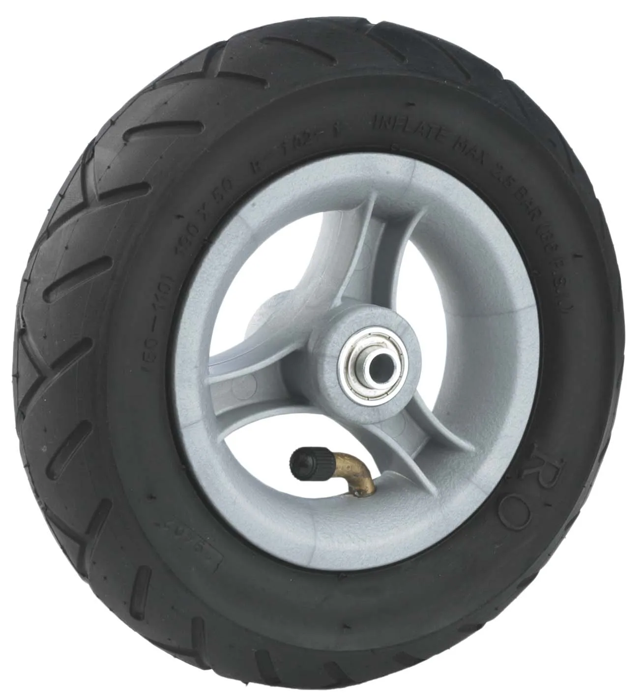 Rad m. 3-Speichen Ku.-Felge, silber metallic