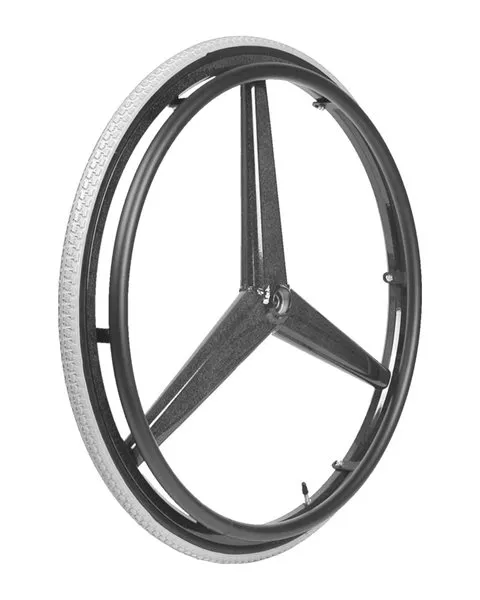 22" Tristar Rad schwarz, inkl. Mantel und schwarzem Alu Grei