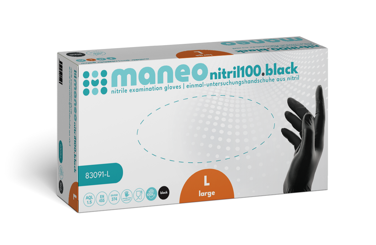 Nitrilhandschuhe maneo nitril schwarz L