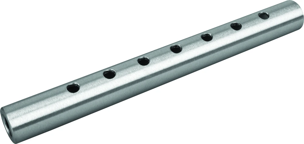 Edelstahl Stange Ø21 für Lenkrolle, 210 mm lang mit 6 ø6 mm