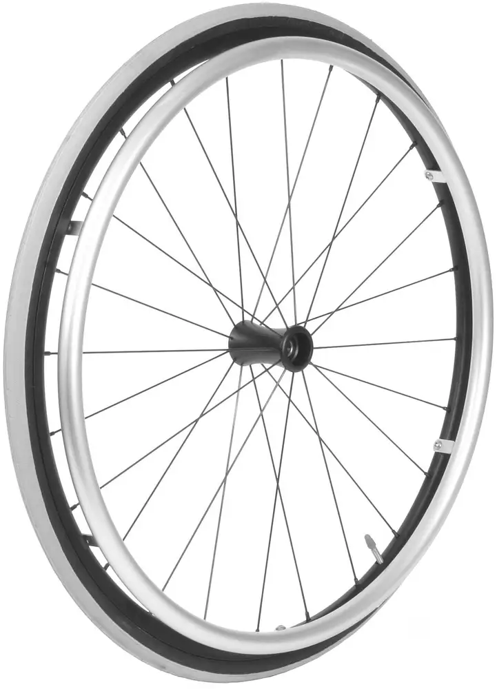 24" Ultralite Rad, 12 mm Nabe, schwarze Felge mit Mantel, si