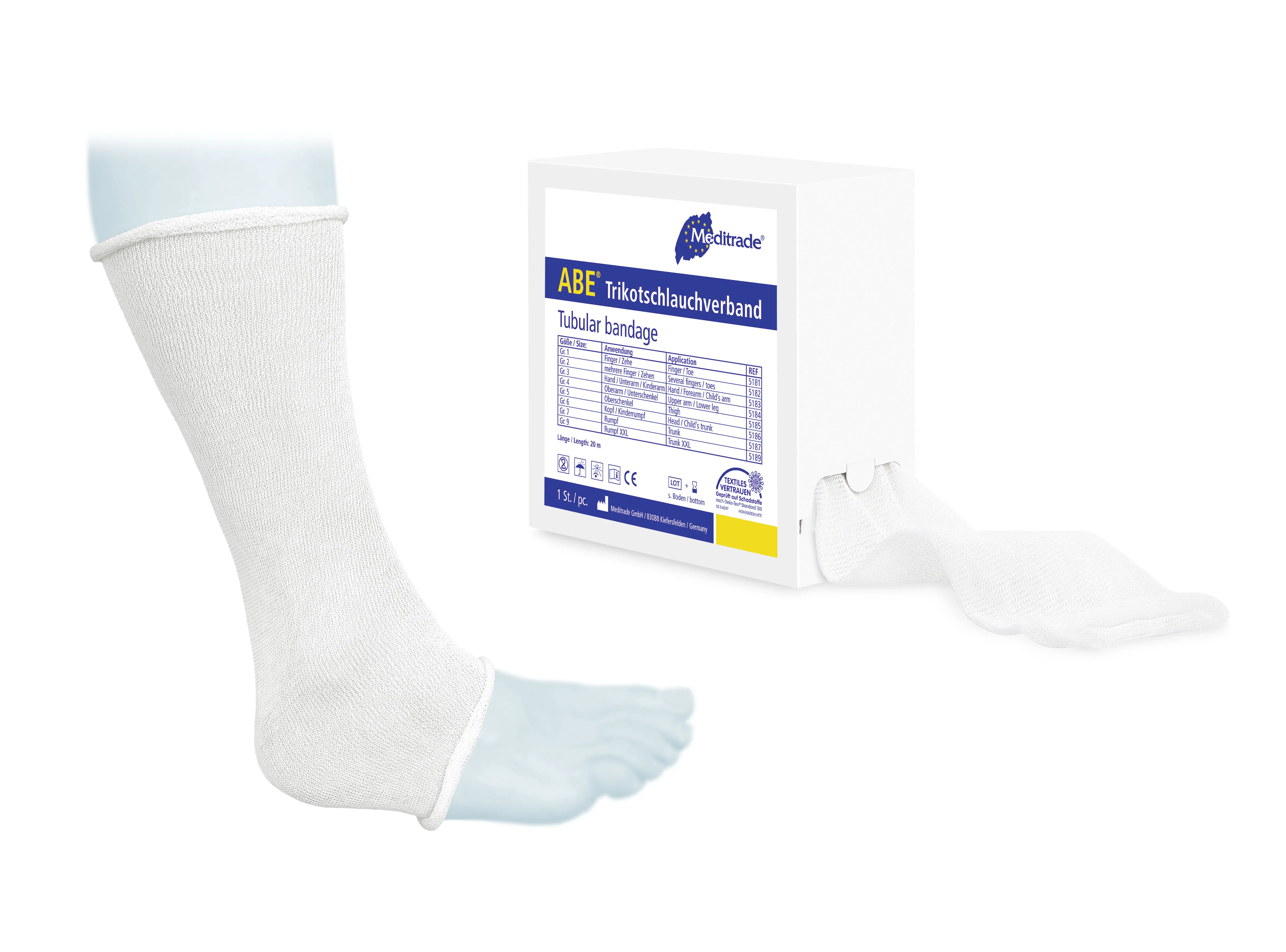 ABE® Trikotschlauchverband, 1,5 cm x 20 m, Finger Zehe