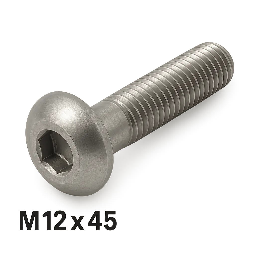 Rundkopf-Schraube mit Innensechskant, M12 x 45 mm, rostfrei