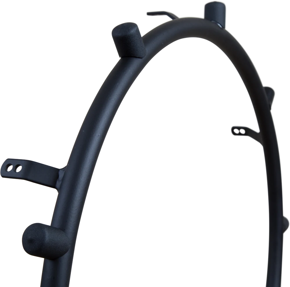 24" Aluminium Greifring, schwarz, 6 Laschen und 9 gummierte