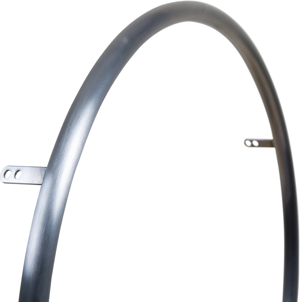 22" Edelstahl Greifring gebürstet, 6 Laschen für ø489 Felge