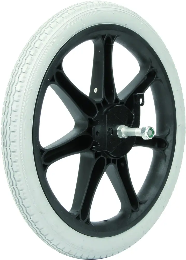 16" Trommelbremsrad mit Mantel & Flexel, ø12 x 70 mm Nabe li