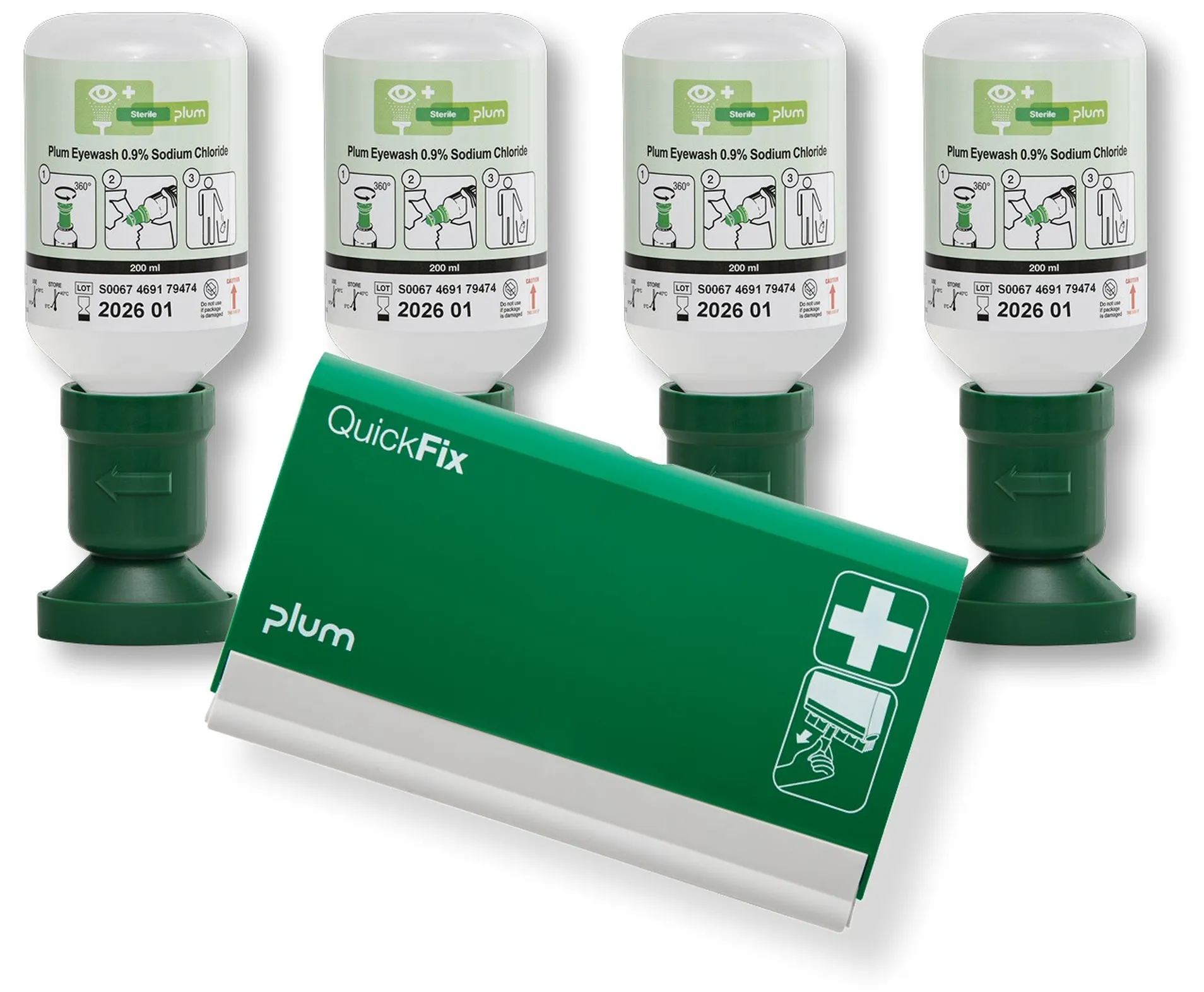 Plum Augenspüllösung 200 ml + QuickFix Pflasterspender leer