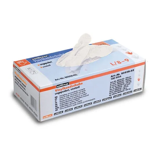 Handschuh Vinyl, puderfrei weiß