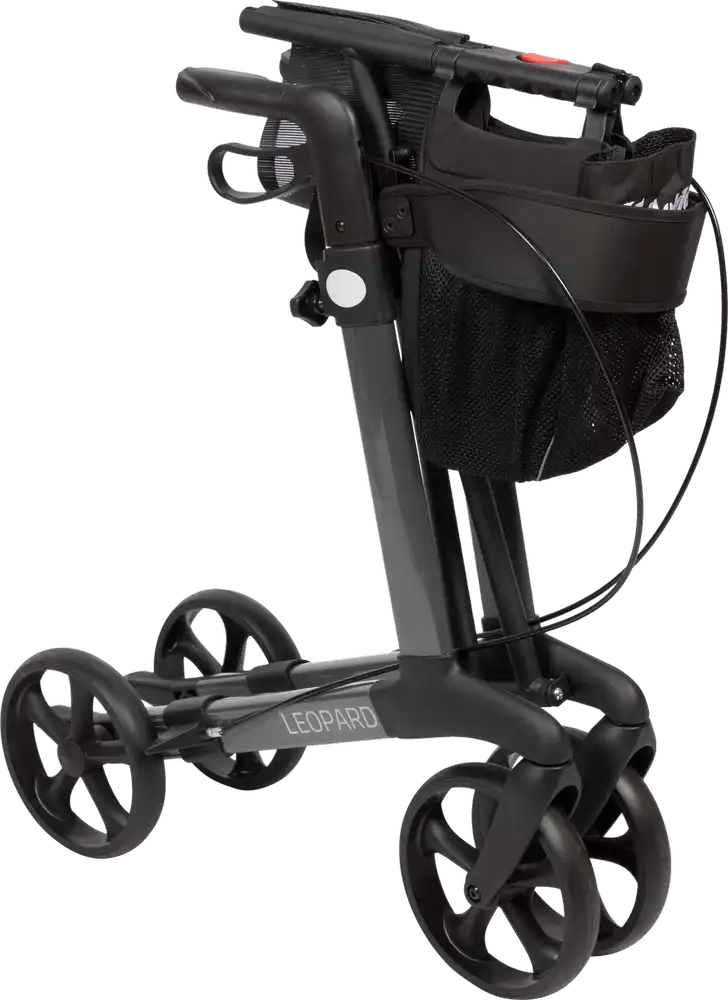 Leopard Rollator, blau, Sitzhöhe 62 cm, mit Softrädern, inkl