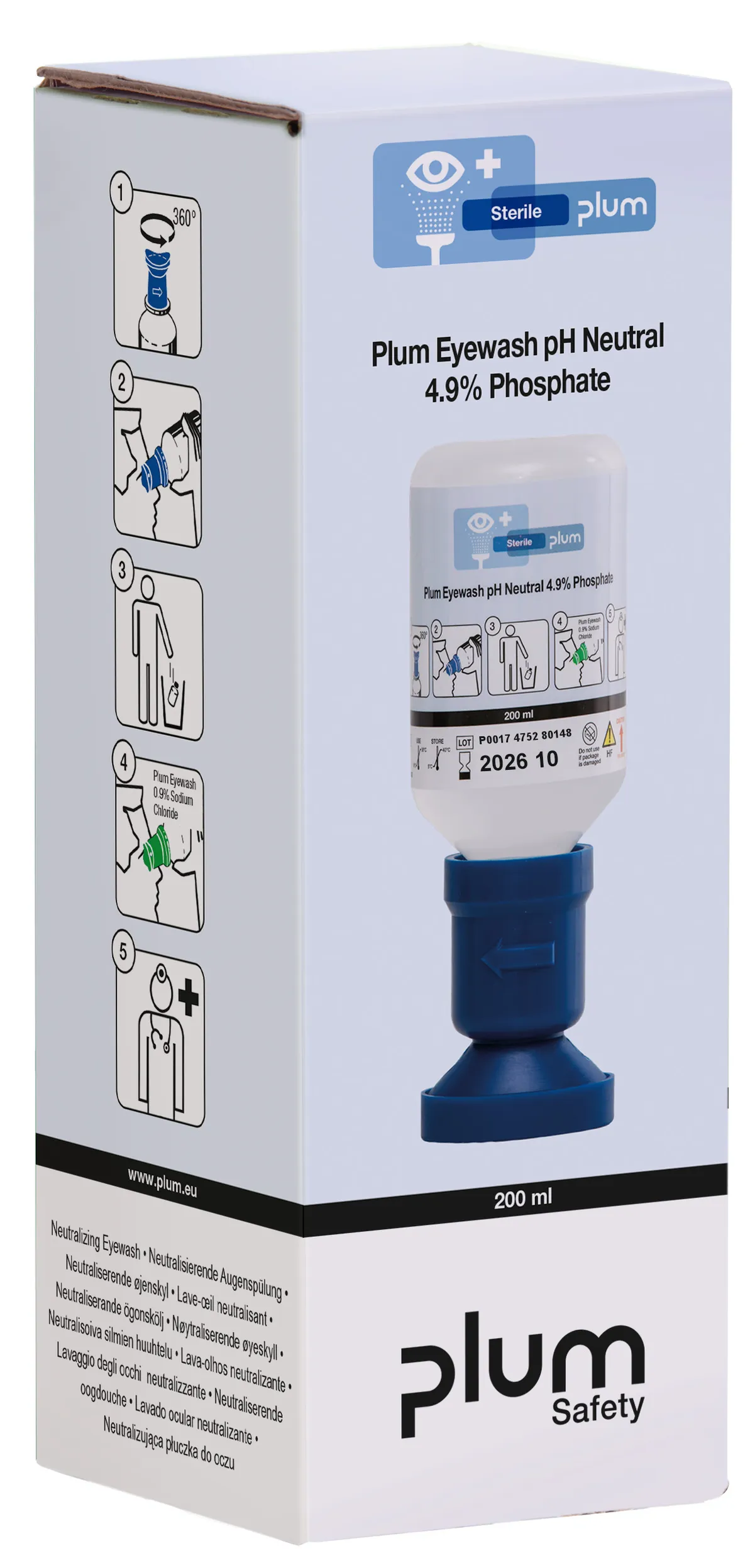 Plum Eyewash pH Neutral 4.9% Phosphate 200 ml (im Einzelkart