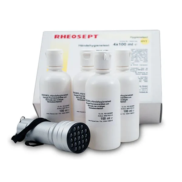 RHEOSOL-Hygienecheck Händehygienetest Set 4 Flaschen à 100 m