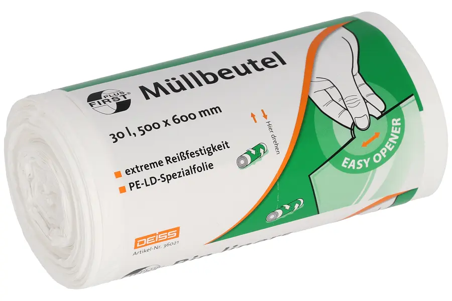 Deiss FIRST PLUS Müllbeutel aus LDPE 30 L Deiss FIRST PLUS Müllbeutel aus LDPE 30 L