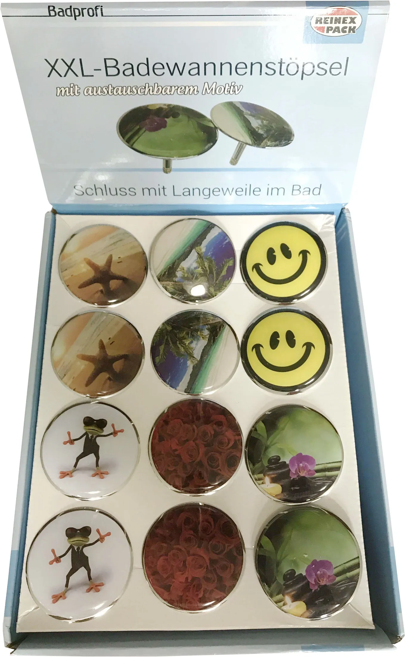 REINEX Badewannen-Stöpsel XXL im Display, 7,4 cm