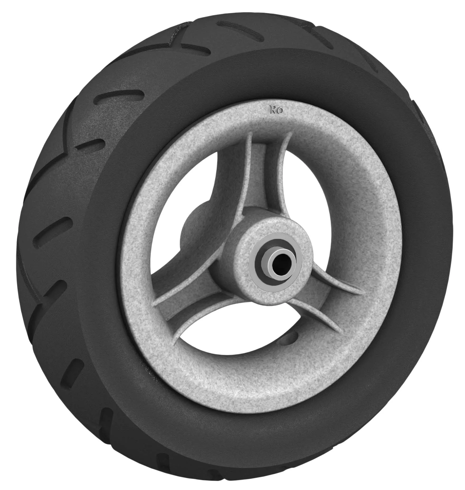 Rad m. 3-Speichen Ku.-Felge, silber metallic