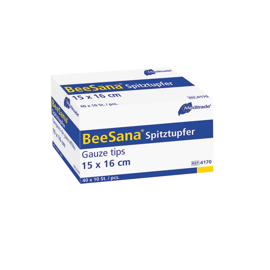 BeeSana® Spitztupfer VM 20,ohneRöKo,steril,15x16cm,groß