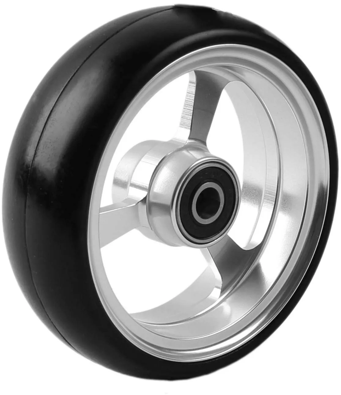 Lenkrolle - Soft Roll - 4x1,25" silber