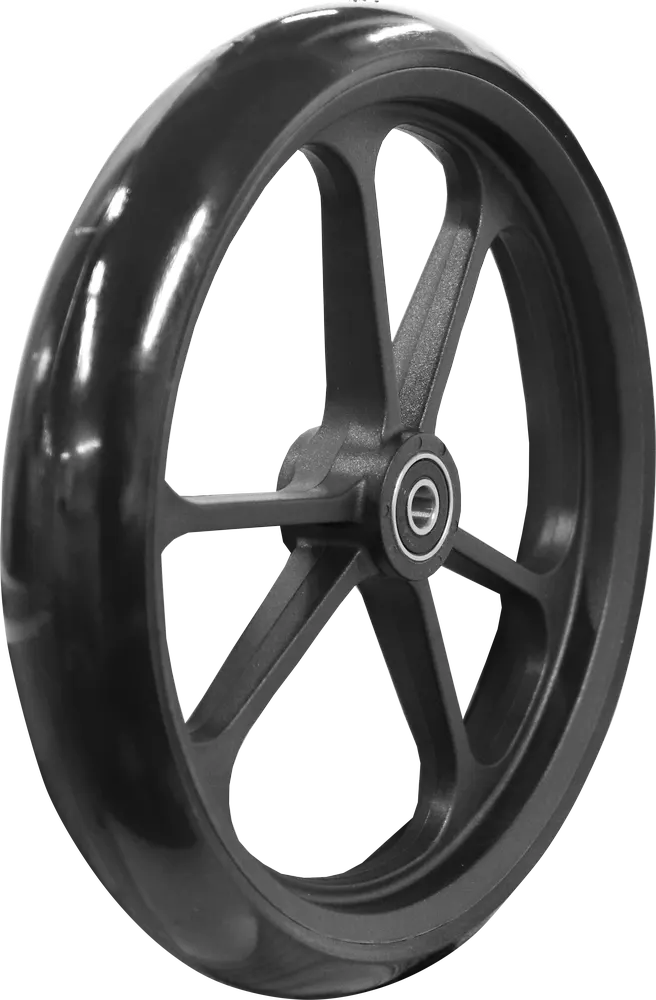 8" Fiberrad schwarz, 200 x 34 mm, schwarze Laufbahn, Nabe ø8